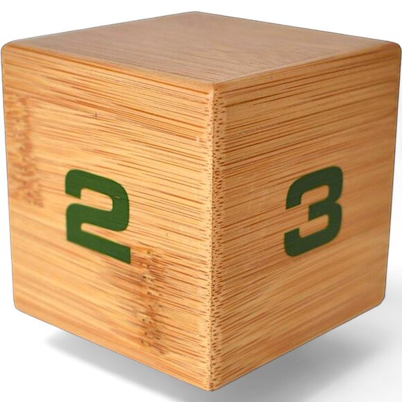 Datexx Bamboo Time Cube Digital Timer 1-2-3-4 Min Focus Productivity Tool - Picture 2 of 12